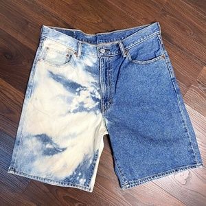 LEVI'S 550 Bleached Denim Shorts 36W Custom